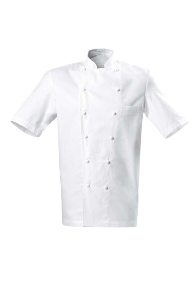 Bragard Grand Chef Jacket Short Sleeve w/ Chest Pocket Pima Cotton White 34-56 